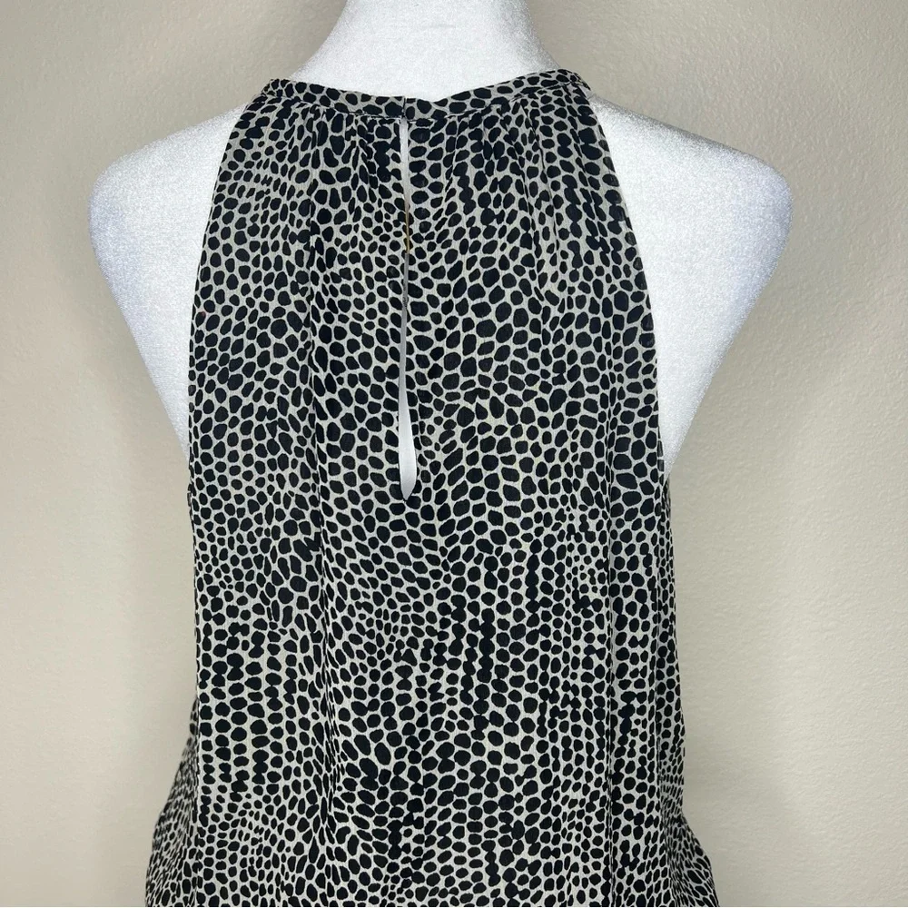 Ramy Brook BITSY 100% Silk Black & White Polka Dot Sleeveless Drop Waist Dress - Picture 11 of 16
